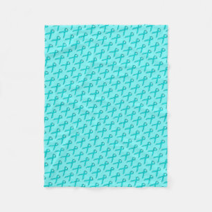 Lt Blue/Teal Standard Ribbon by Kenneth Yoncich Fleece Blanket
