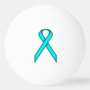 Lt Blue / Teal Standard Ribbon by Kenneth Yoncich Ping Pong Ball