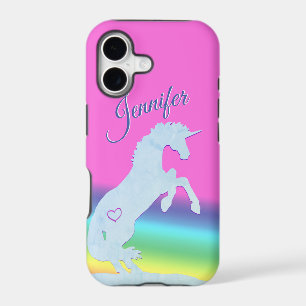 Lt. Blue Unicorn Silhouette (rainbow/personalise)