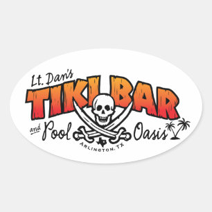 Lt. Dan's Tiki Bar & Pool Oasis Merchandise Oval Sticker