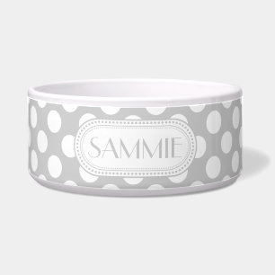 Lt Grey   White Polka Dots Pattern Monogram