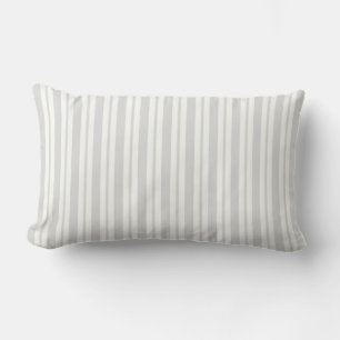 Lt Grey White Uneven Stripe Pattern Lumbar Cushion