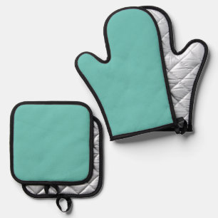 Lt Teal Heat Protection  Oven Mitt & Pot Holder Set