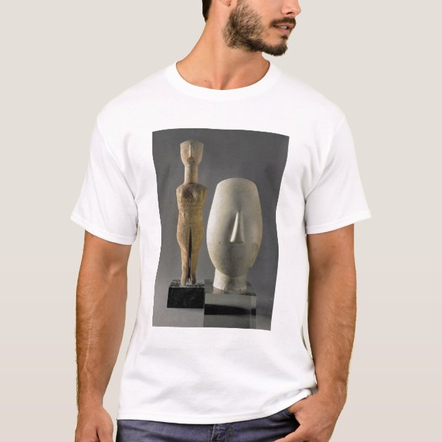 (Lto R) Figurine with crossed arms, Cycladic; head T-Shirt (Front)