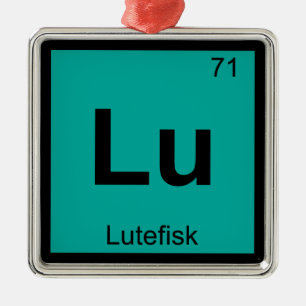 Lu - Lutefisk Chemistry Periodic Table Symbol Fish Metal Tree Decoration