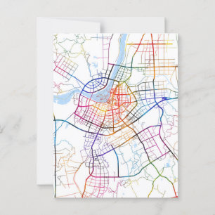  Lu'An China City Map Postcard