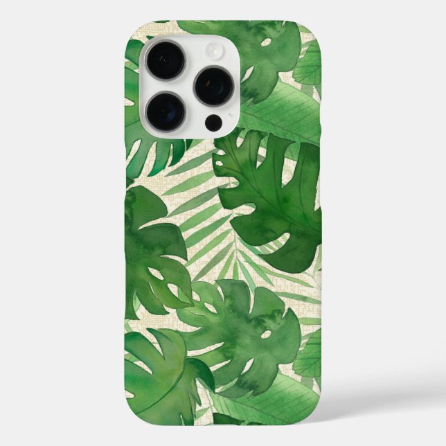 Luana Watercolor Tropical Vivid Leaves Case-Mate iPhone Case (Back)