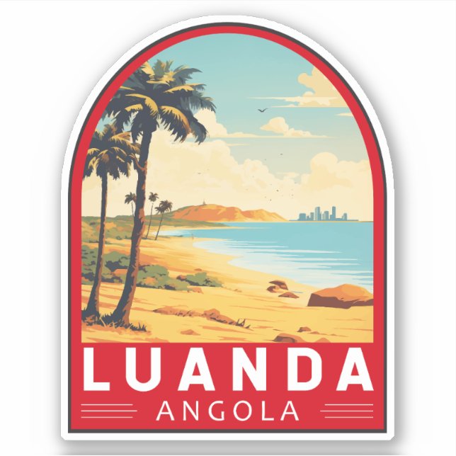 Luanda Angola Travel Art Vintage (Front)