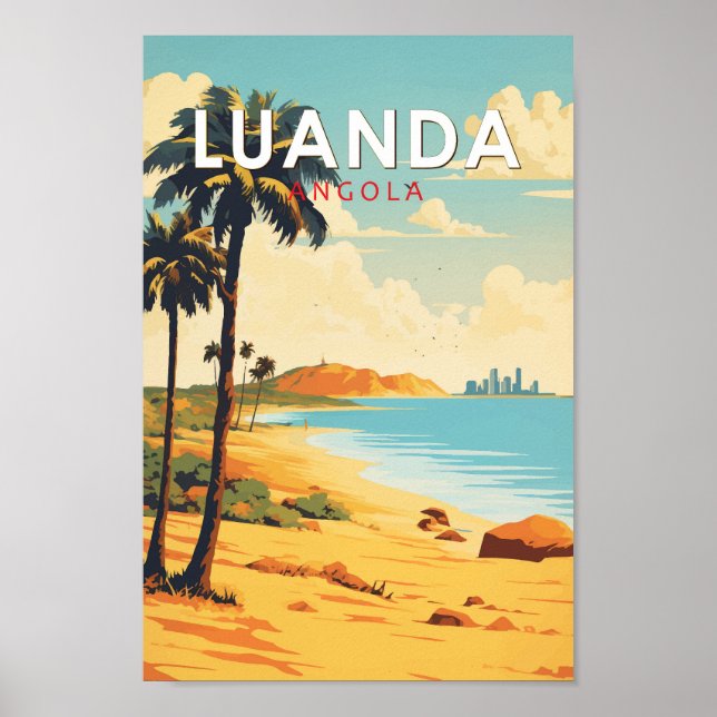 Luanda Angola Travel Art Vintage Poster (Front)