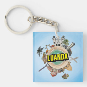 Luanda tiny little planet landmark architecture sy key ring