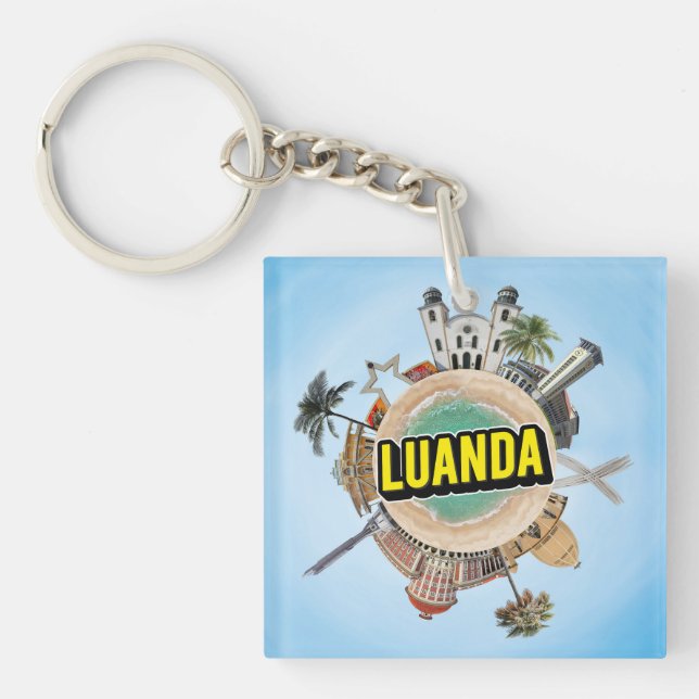Luanda tiny little planet landmark architecture sy key ring (Front)