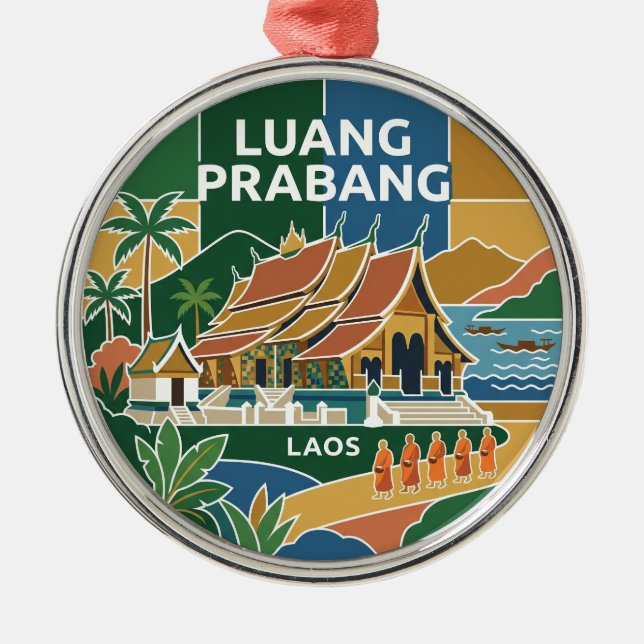 Luang Prabang Laos Metal Tree Decoration (Front)
