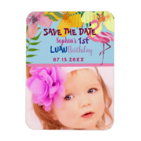 Luau 1st Birthday Photo Save The Date