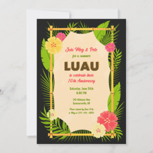 Luau Bamboo Frame Invitation