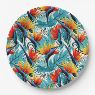 Luau Bird Of Paradise  Paper Plate