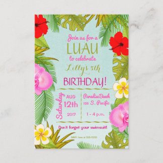 Luau Birthday Celebration Party Invitation