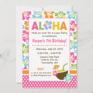 Luau Birthday Invitation