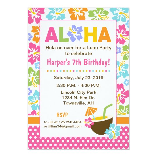 Luau Birthday Invitation