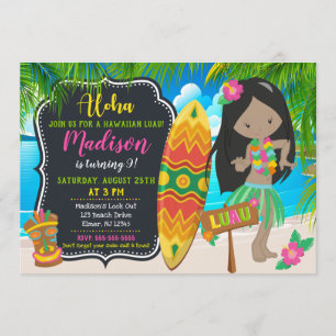 Luau Birthday Invitation Aloha Invites