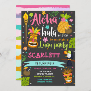 Luau Birthday Invitation Hawaiian Luau Party
