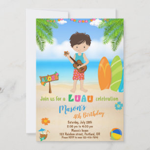 Luau birthday invitation Luau invitation boy aloha