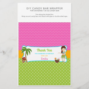 Luau Birthday Party 1.55 oz Candy Bar Wrapper