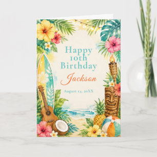 Luau Birthday Party Card