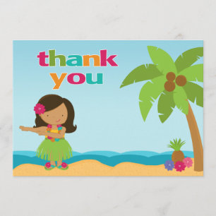 Luau Birthday Party Thank You Card