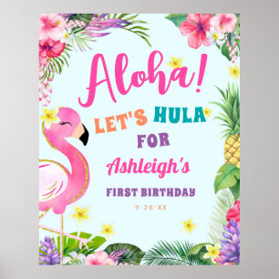 Luau Birthday Tropical Welcome Sign