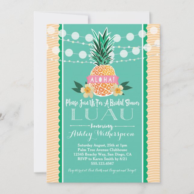Luau Bridal Shower Invitation (Front)