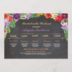 Luau Bridal Shower Itinerary Bachelorette Invite