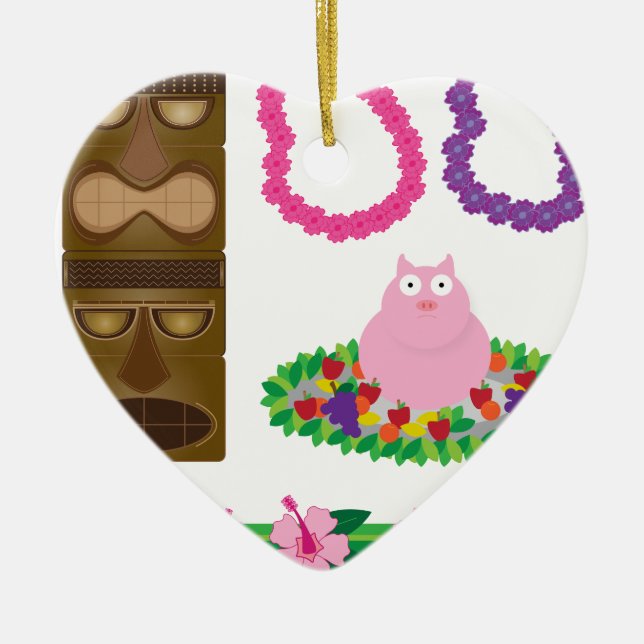 luau ceramic tree decoration (Front)