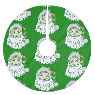 luau christmas hawaiian santa claus brushed polyester tree skirt