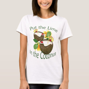 Luau Coconut Drink Lime Party Funny Ladies T-shirt