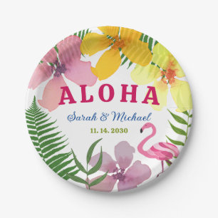 Luau Engagement Party Tropical Paper Plate