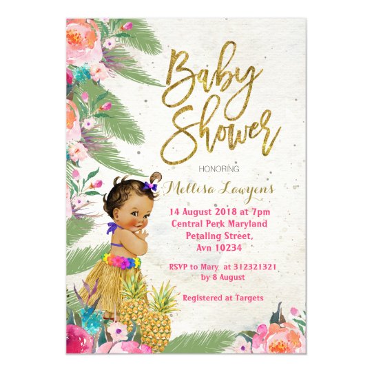 Luau Hawaiian Baby Shower Invitation