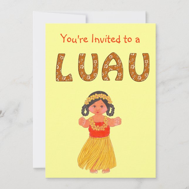 Luau ~ Hawaiian Party Invitations (Front)