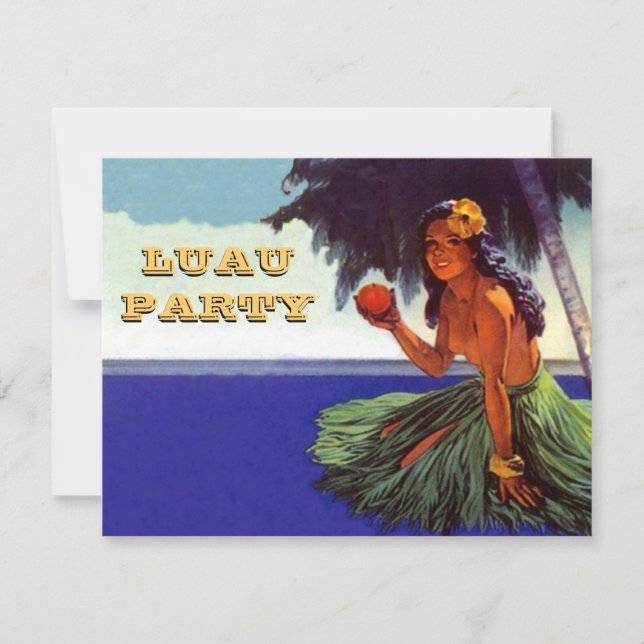 LUAU HULA DANCE PARTY INVITATION ~ SWEET SIXTEEN (Front)