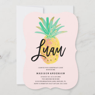 Luau in Pink Party Invitation
