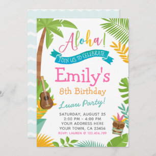 Luau Invitation, Pool Party Invite
