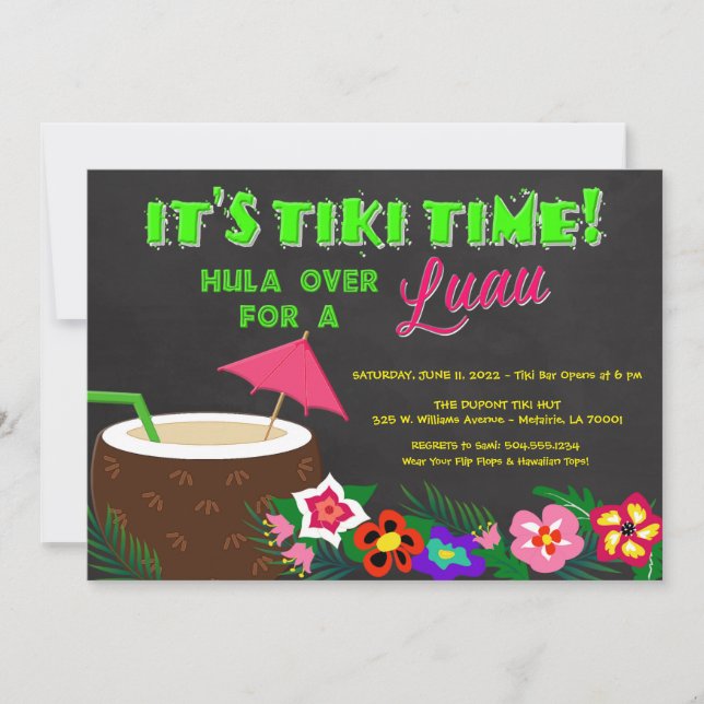 Luau Invitations, Hawaiian Invitations (Front)