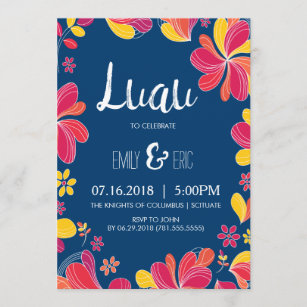 Luau Invite - Hawaiian Tropical Party Invitation