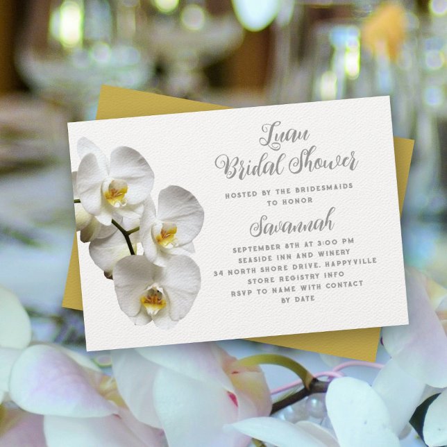 Luau Orchids Custom Bridal Shower Invitation (Creator Uploaded)