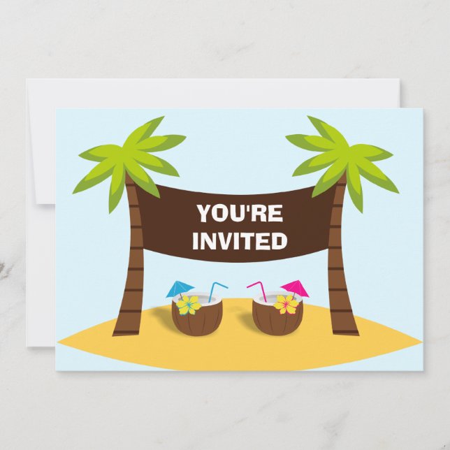 Luau Party Invitation (Front)