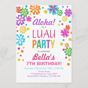 Luau party invitation Tropical Birthday Aloha