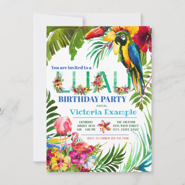 Luau Party Invitations (Front)