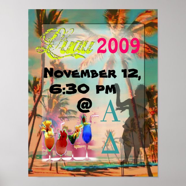 Luau Party Posters vintage hawaiian beach (Front)