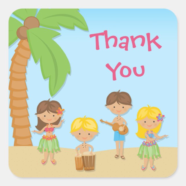 Luau Party Sticker (Front)