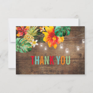 Luau Party Thank You Card