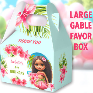 Luau Summer Birthday Tropical Beach Girl Large Favour Box